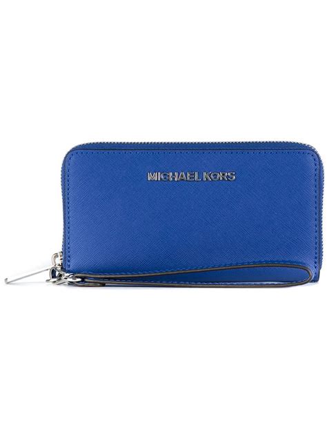 michael kors jet set travel wallet electric blue|Michael Kors travel continental wallet.